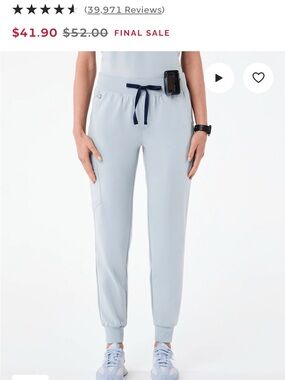 FIGS Zamora Jogger Scrub Pants- Dusty Blue Size XS, NWT